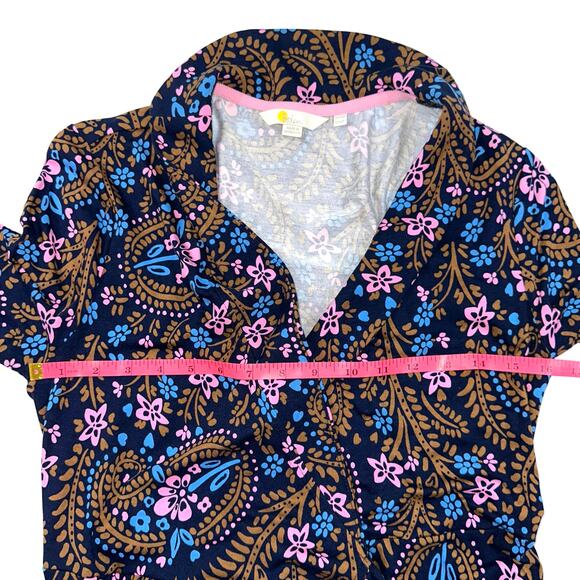 Boden Lavinia Midi Jersey Wrap Dress in French Navy Floral Size 6 Petite - Picture 12 of 13